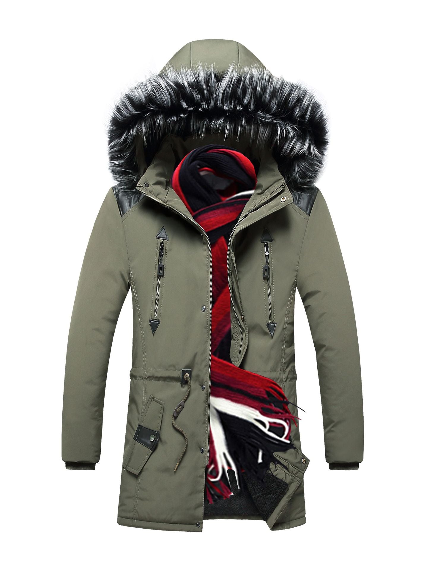 Men Thick Parka Coat Winter Warm Hooded